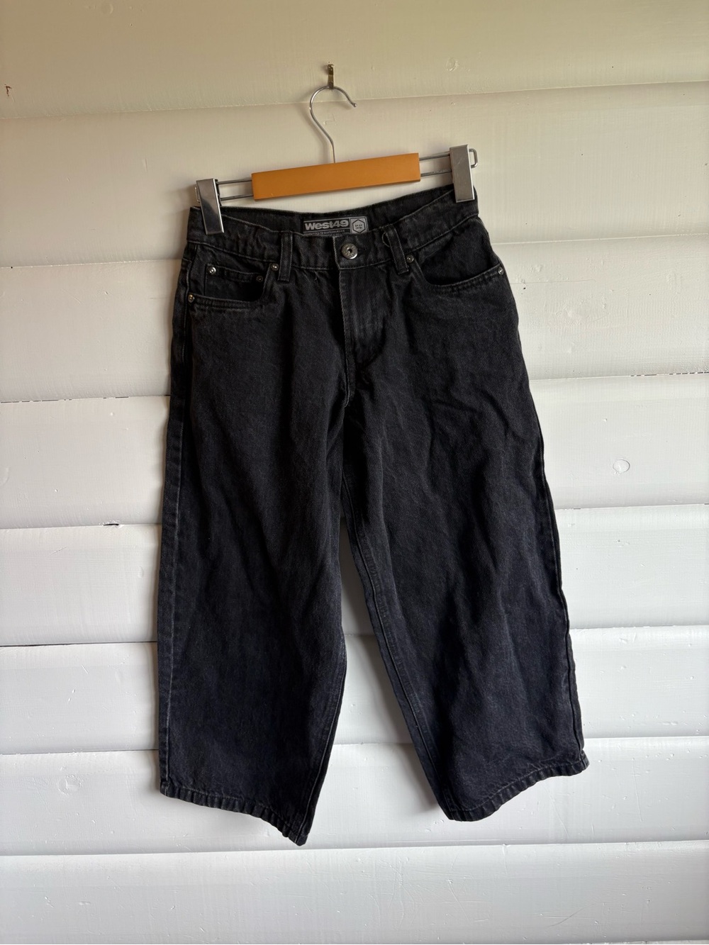 3/$25 West49 Boys Black Baggy Skater Jeans Youth 9/10 Wide Leg Denim 24S